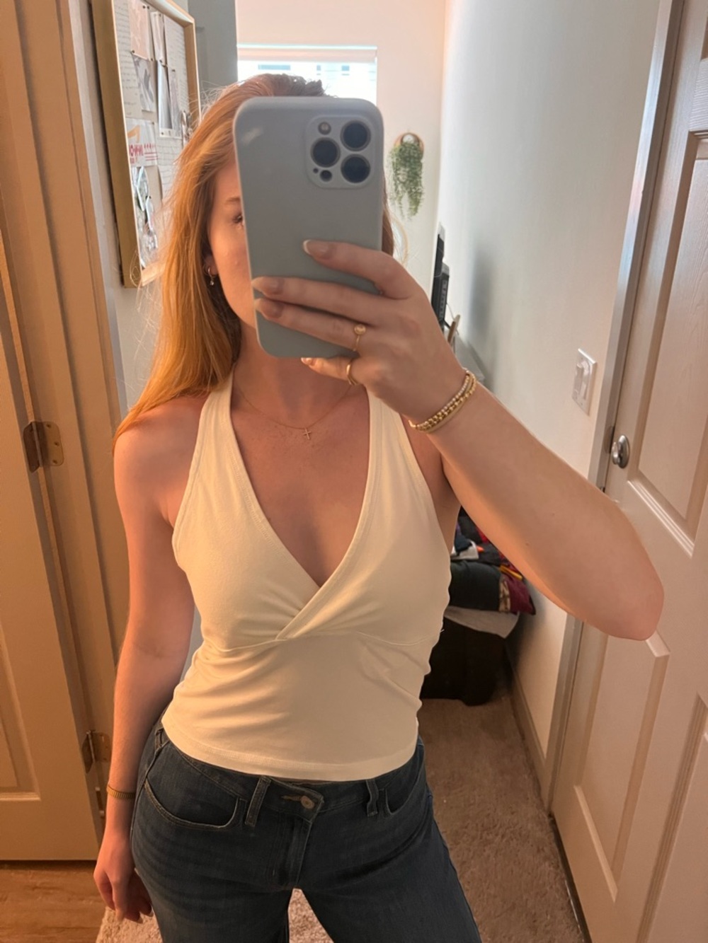 Pilcro Cream Halter Cami